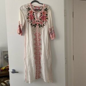 Johhny Was white linen kaftan. Never worn.